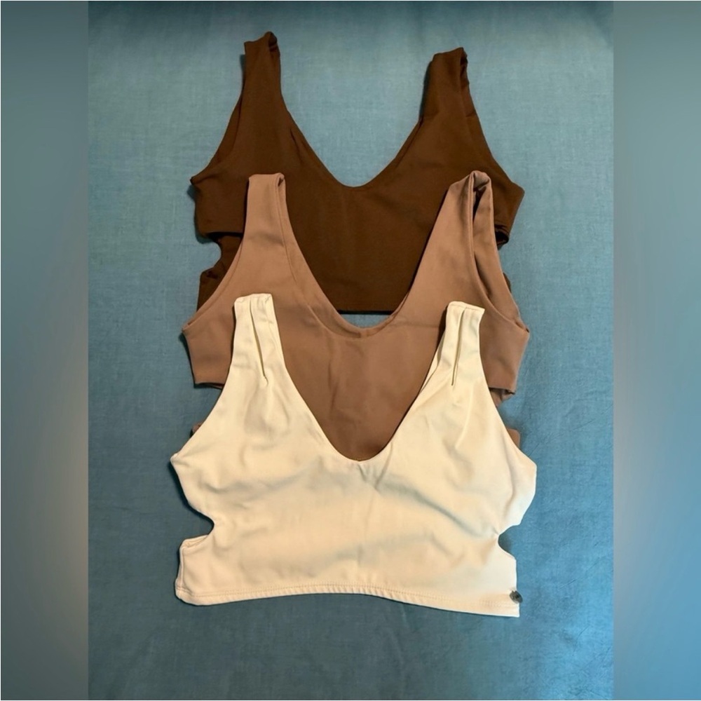 NWOT BUNDLE of THREE (3) Mika Yoga Wear Side Cutout “Tessa” Tops - Picture 2 of 14